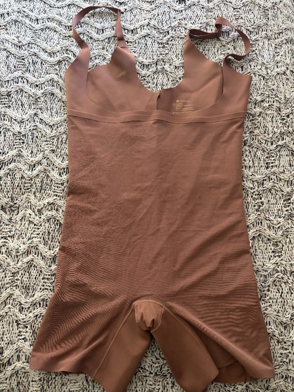 Honeylove Open-Bust Mid-Thigh Bodysuit (Toffee)